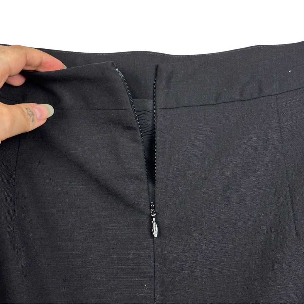 Banana Republic Stretch Wool Blend Knee Length Chic Tailored Pencil Skirt Black - Picture 7 of 10